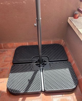 Sombrilla Songmics 3m Beige + Base con luz de led