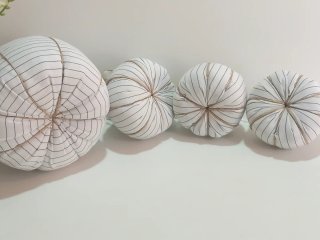 Lote 4 calabazas de tela hechas a mano