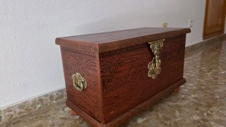 Baúl madera estilo árabe/colonial