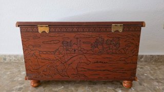 Baúl madera estilo árabe/colonial