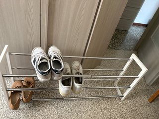 Scarpiera metallo e legno allungabile e da armadio