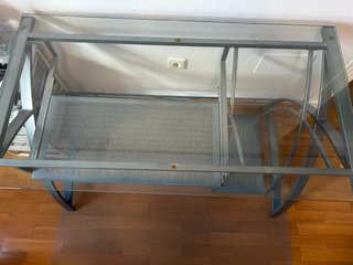 Escritorio cristal y metal 110x60x73 cm