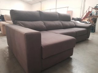 Sofá Chaiselongue Cama Gris Tela