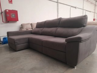 Sofá Chaiselongue Cama Gris Tela