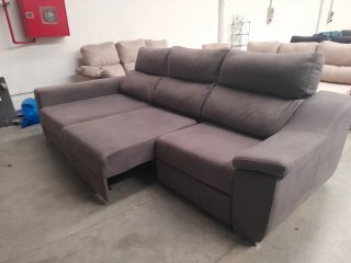 Sofá Chaiselongue Cama Gris Tela