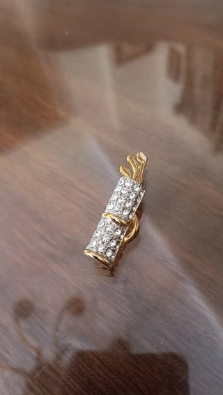 Broche vintage golf Strass dorado