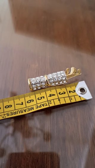 Broche vintage golf Strass dorado