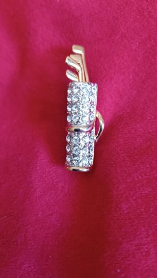 Broche vintage golf Strass dorado