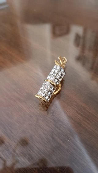 Broche vintage golf Strass dorado