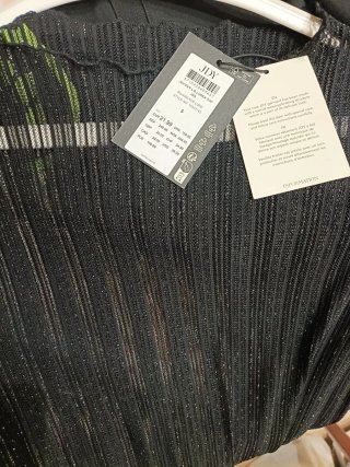 Top JDY Lurex Negro Manga Larga Brillante