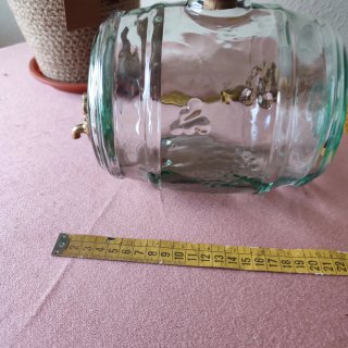 Licorera de cristal con soporte de madera