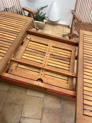 Mesa extensible madera acacia + 5 sillas