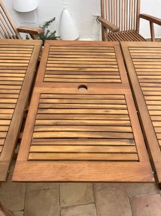 Mesa extensible madera acacia + 5 sillas