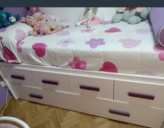 Cama nido blanca con cajones