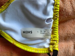 Top bikini stampa catene oro giallo L
