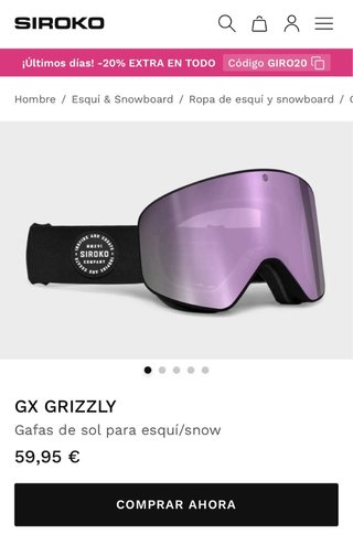 Gafas Snow y Esqui SIROKO