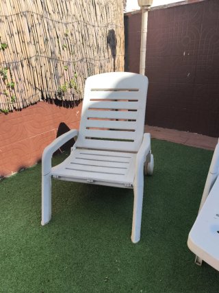 Tumbonas de jardín blancas (2 unidades)