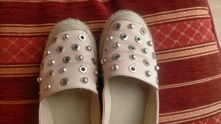 Ballerine rosa con borchie argento