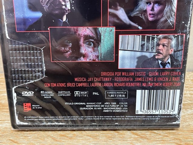 MANIAC COP DVD NUEVO EMBALADO  85 MINUTOS