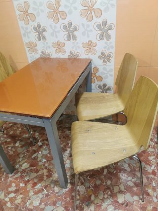 Mesa y 2 Sillas Naranja