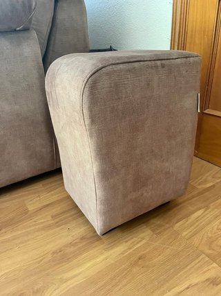 Divano Chaise Longue in Tela Beige/Marrone