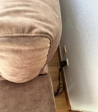 Divano Chaise Longue in Tela Beige/Marrone