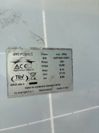 Pannello Fotovoltaico 250W
