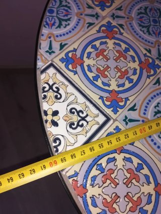 Oportunidad! Mesa Redonda Mosaico Cerámica y Metal