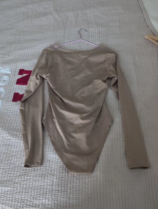 Body H&M manga larga encaje beige Talla S