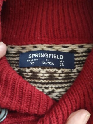Jersey Springfield Talla M Rojo y Beige