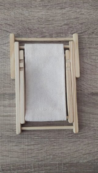 Hamaca de madera y tela pata casita muñecas