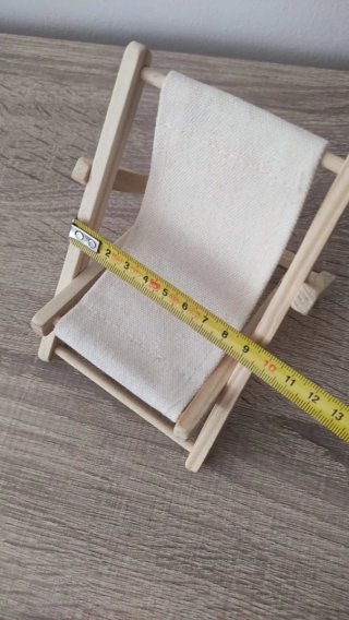 Hamaca de madera y tela pata casita muñecas