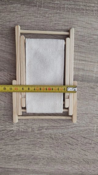 Hamaca de madera y tela pata casita muñecas