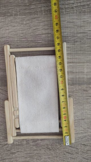 Hamaca de madera y tela pata casita muñecas