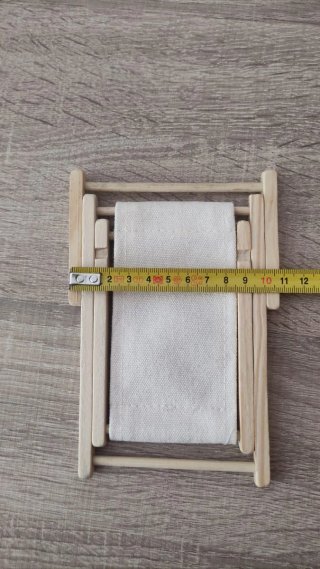 Hamaca de madera y tela pata casita muñecas