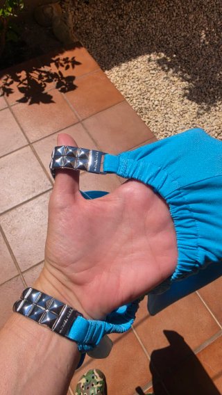 Top Michael Kors Azul Turquesa Hombros Descubierto