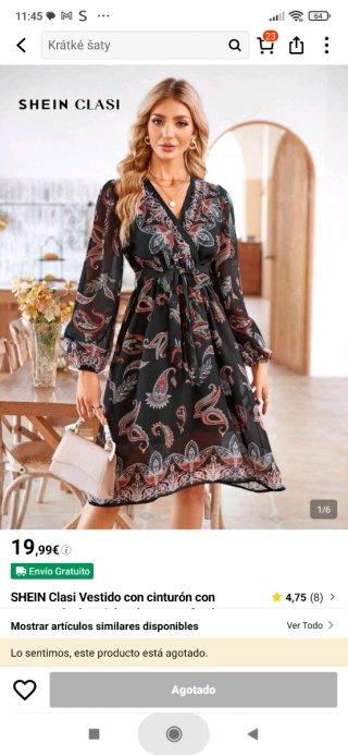 Vestido estampado flores tela fina