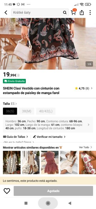 Vestido estampado flores tela fina