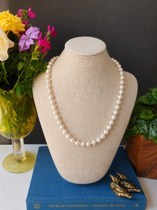 COLLAR PERLAS BLANCAS CORTAS +REGALO