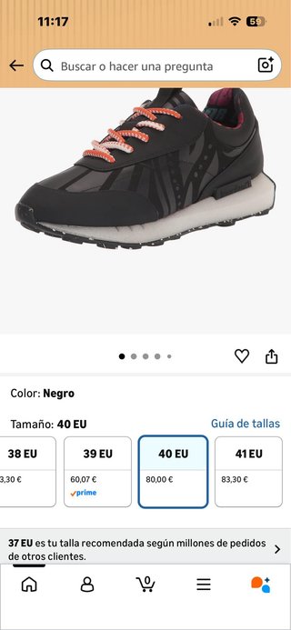Zapatillas Desigual Talla 40 Negras Multicolor