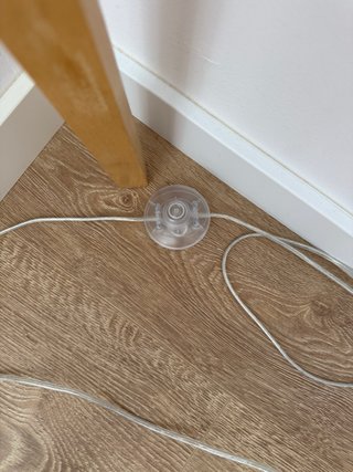 Lámpara de pie diseño madera y tela
