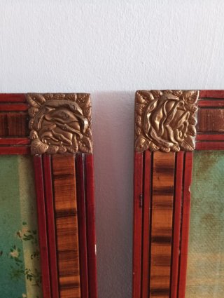 2 Cuadros Antiguos Láminas modernista
