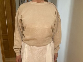 Sudadera de algodón beige