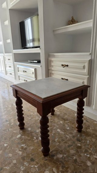 Mesa Auxiliar Vintage Madera y Mármol