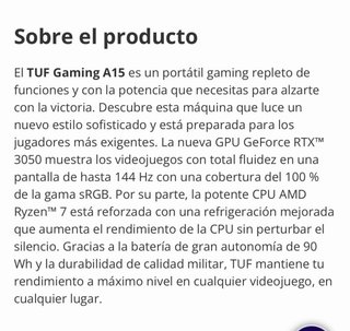 Portátil ASUS TUF Gaming A15