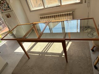 Mesa Comedor Madera y Cristal