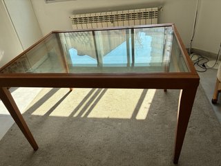 Mesa Comedor Madera y Cristal