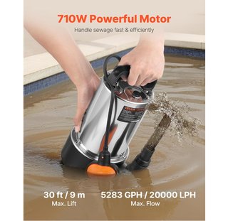 Bomba sumergible residuales VEVOR 710W Acero Inox