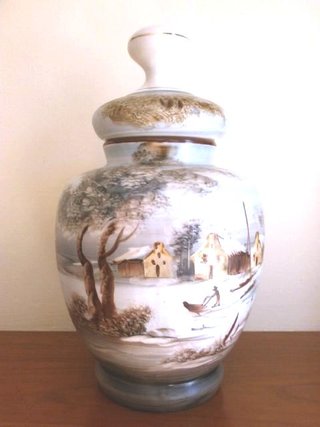 Jarrón Tibor porcelana pintado a mano - Valor+110€
