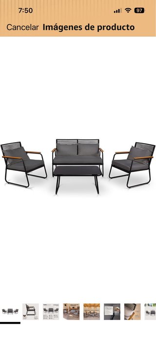 Conjunto Muebles Terraza: Sofá, Sillones y Mesa